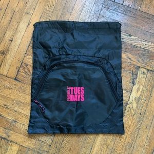 Black drawstring backpack